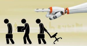 صورة توضح كيف تغزو الروبوتات وظائف الانسان